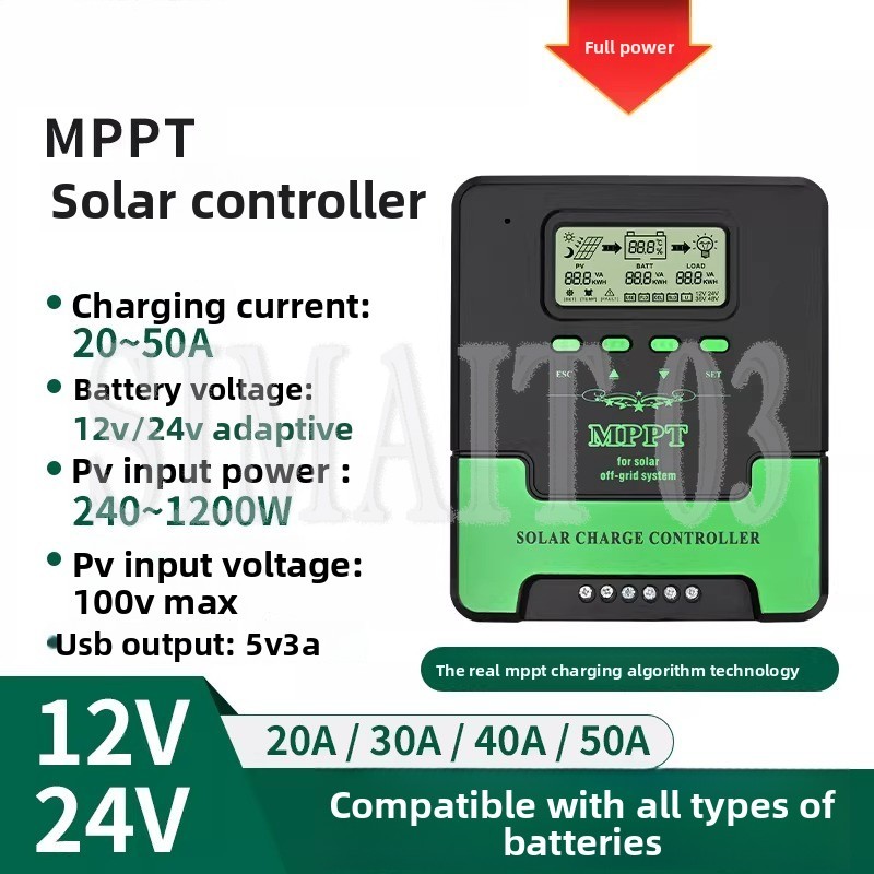 Mppt Charge Controller - MPPT Güneş Enerjisi Şarj Regülatörü 12V/24V