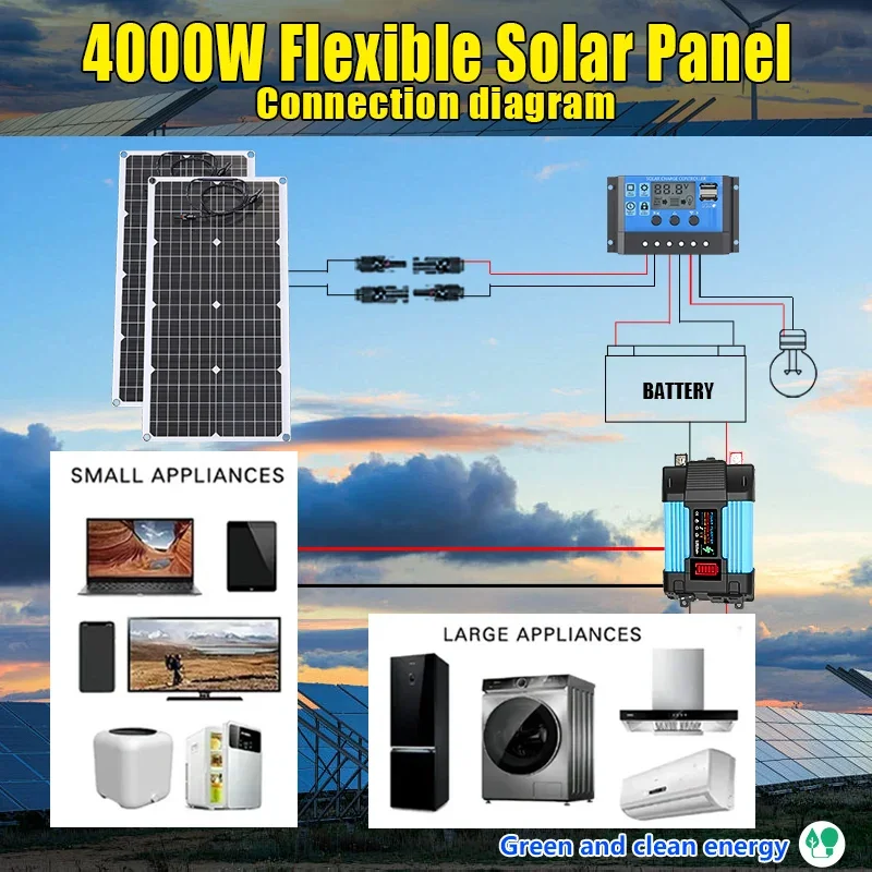 Off Grid Solar Kit - 4000W Güneş Paneli Kiti 12V -